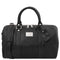 TL Voyager - Travel leather duffle bag with pocket on the back side - Small size